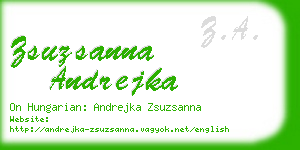 zsuzsanna andrejka business card